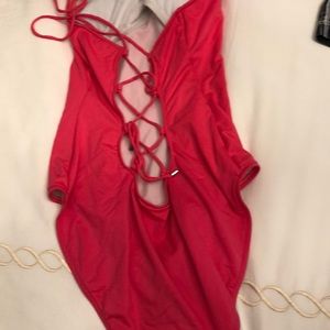 A girls pink swimsuit